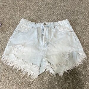 Wild Fable Frayed Hem Light Denim Shorts